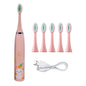 3-Speed Sonic Children's Electric Toothbrush USB Household Soft Bristle Brush Head Toothbrush Portable Cartoon Toothbrush Waterproof