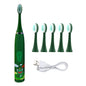 3-Speed Sonic Children's Electric Toothbrush USB Household Soft Bristle Brush Head Toothbrush Portable Cartoon Toothbrush Waterproof